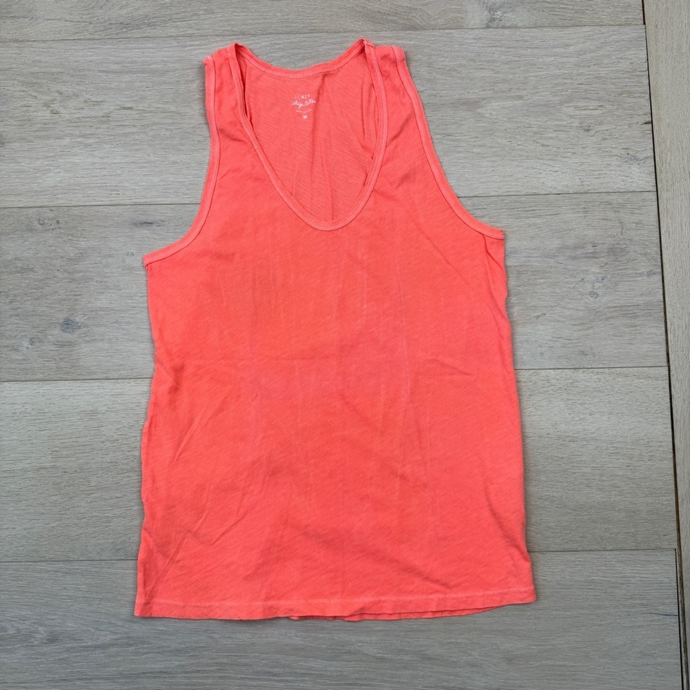 J. Crew Bright Coral Cotton Top - Picture 5 of 6